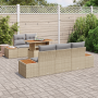 Set de Sofá de Jardín de 6 Piezas con Cojines Beige Poliratán | Foro24.es | Tu tienda online para hogar, jardín y más Foro24.es