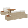 Juego de Sofá de Jardín de 6 Piezas con Cojines de Ratán Beige de , Sofás de exterior - Ref: Foro24-3358765, Precio: 646,25 €...
