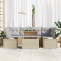 Conjunto de Sofá de Jardín de 6 Piezas con Cojines Beige de Ratán Poliéster de , Sofás de exterior - Ref: Foro24-3358774, Pre...