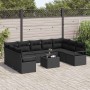 Conjunto de sofá de jardín 10 pcs Negro Poliratán