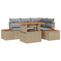 Conjunto de 5 Piezas de Sofás de Jardín con Cojines Beige de Ratán Poliéster de , Sofás de exterior - Ref: Foro24-3358804, Pr...
