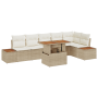 Juego de Sofás de Jardín de 7 Piezas con Cojines Beige Poliratán de , Sofás de exterior - Ref: Foro24-3358815, Precio: 637,13...