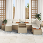 Conjunto de Sofás de Jardín  de 9 piezas con Cojines Beige Ratán de Polietileno | Foro24.es | Tu tienda online para hogar, jardín y más Foro24.es