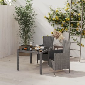 3-piece garden dining set with gray synthetic rattan cushions by vidaXL, Garden sets - Ref: Foro24-3094879, Price: 224,48 €, ...