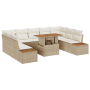 Conjunto de Sofá de Jardín de 6 Piezas con Cojines Ratán Poliéster Beige de , Sofás de exterior - Ref: Foro24-3358840, Precio...