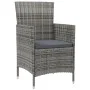 3-piece garden dining set with gray synthetic rattan cushions by vidaXL, Garden sets - Ref: Foro24-3094879, Price: 220,99 €, ...