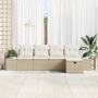 Juego de Sofá de Jardín de 5 Piezas con Cojines Beige de Ratán Poliéster de , Sofás de exterior - Ref: Foro24-3360692, Precio...