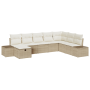 Conjunto de Sofá de Jardín de 8 Piezas con Cojines Beige Poliéster Rattan de , Sofás de exterior - Ref: Foro24-3360762, Preci...