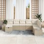 Conjunto de Sofá de Jardín de 8 Piezas con Cojines Beige Poliéster Rattan de , Sofás de exterior - Ref: Foro24-3360762, Preci...