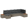 Set de Sofá de Jardín de 7 Piezas con Cojines Gris Ratán Poliéster de , Sofás de exterior - Ref: Foro24-3360973, Precio: 514,...
