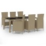 Garten-Essgruppe 7-teilig und beige synthetische Rattankissen von vidaXL, Gartensets - Ref: Foro24-3094905, Preis: 543,90 €, ...