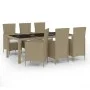 Garten-Essgruppe 7-teilig und beige synthetische Rattankissen von vidaXL, Gartensets - Ref: Foro24-3094905, Preis: 536,47 €, ...