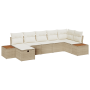 Set de Sofás de Jardín de 7 Piezas con Cojines Beige de Ratán Poliéster de , Sofás de exterior - Ref: Foro24-3360975, Precio:...