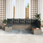 Conjunto de Sofá de Jardín de 8 piezas con Cojines Ratán Poligrey de , Sofás de exterior - Ref: Foro24-3360988, Precio: 574,2...