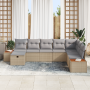 Juego de sofá de jardín de 8 piezas con cojines ratán sintético beige de , Sofás de exterior - Ref: Foro24-3360989, Precio: 5...