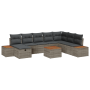 Juego de Sofá de Jardín de 9 Piezas con Cojines Gris Poliratán de , Sofás de exterior - Ref: Foro24-3360993, Precio: 617,69 €...