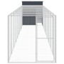 Gallinero con corral acero galvanizado gris 165x1067x181 cm de , Jaulas y habitáculos para animales pequeños - Ref: Foro24-31...