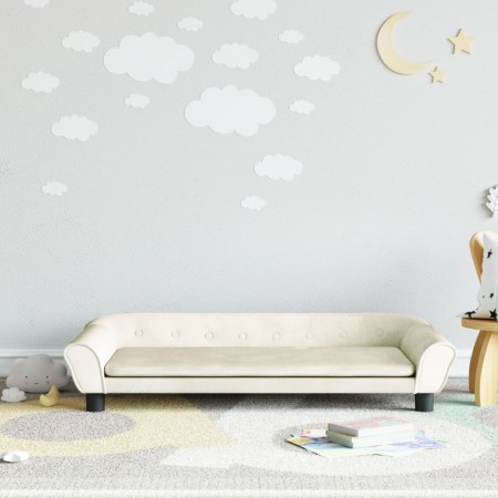 Sofá para niños de terciopelo crema 100x50x26 cm de , Mobiliario para bebés y niños pequeños - Ref: Foro24-3196399, Precio: 1...
