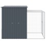 Gallinero con corral acero galvanizado gris 165x251x181 cm