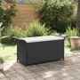 Banco de jardín con cojín ratán sintético negro 116x46x57 cm de , Bancos de jardín - Ref: Foro24-363417, Precio: 127,39 €