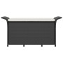 Banco de jardín con cojín ratán sintético negro 116x46x57 cm de , Bancos de jardín - Ref: Foro24-363417, Precio: 127,39 €