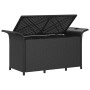 Banco de jardín con cojín ratán sintético negro 116x46x57 cm de , Bancos de jardín - Ref: Foro24-363417, Precio: 127,39 €