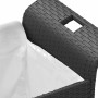 Banco de jardín con cojín ratán sintético negro 116x46x57 cm de , Bancos de jardín - Ref: Foro24-363417, Precio: 127,39 €