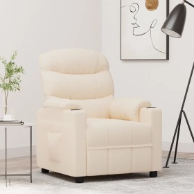 Sillón reclinable de tela crema
