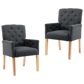 Sillas de comedor con reposabrazos 2 unidades tela gris de , Sillas de comedor - Ref: Foro24-3058290, Precio: 364,04 €