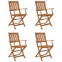 Set comedor de jardín plegable 5 piezas madera maciza de acacia