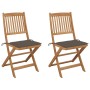 Sillas de jardín plegables 2 uds y cojines madera maciza acacia de , Sillas de jardín - Ref: Foro24-3064652, Precio: 137,79 €...