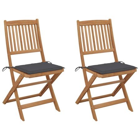 Sillas de jardín plegables 2 uds y cojines madera maciza acacia | Foro24.es | Tu tienda online para hogar, jardín y más Foro24.es