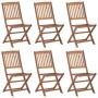 Sillas de jardín plegables 6 uds y cojines madera maciza acacia de , Sillas de jardín - Ref: Foro24-3065495, Precio: 346,91 €...