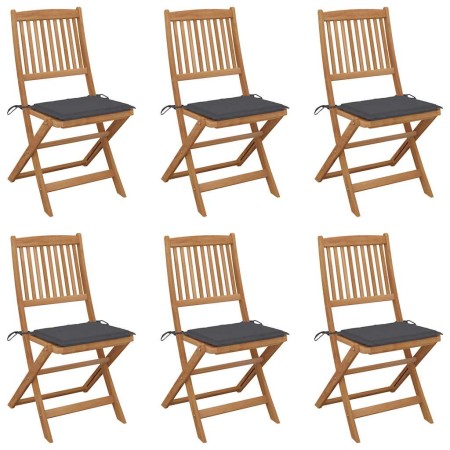 Sillas de jardín plegables 6 uds y cojines madera maciza acacia de , Sillas de jardín - Ref: Foro24-3065488, Precio: 332,64 €...