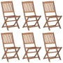 Sillas de jardín plegables 6 uds y cojines madera maciza acacia de , Sillas de jardín - Ref: Foro24-3065488, Precio: 332,64 €...
