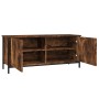Mueble TV con puertas contrachapada roble ahumado 102x35x45 cm de , Muebles TV - Ref: Foro24-826292, Precio: 61,00 €