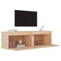 Armarios de pared 2 uds madera maciza de pino 60x30x35 cm