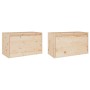 Armarios de pared 2 uds madera maciza de pino 60x30x35 cm