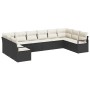 Conjunto de sofá de jardín 10 pcs Negro Poliratán