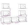 Muebles para TV 7 piezas madera maciza de pino