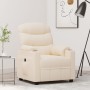 Sillón reclinable eléctrico de tela crema