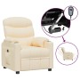 Sillón reclinable eléctrico de tela crema