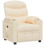 Sillón reclinable eléctrico de tela crema