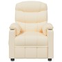 Sillón reclinable eléctrico de tela crema