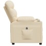 Sillón reclinable eléctrico de tela crema