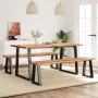 Juego de comedor con borde vivo 3 piezas madera maciza acacia | Foro24.es | Tu tienda online para hogar, jardín y más Foro24.es