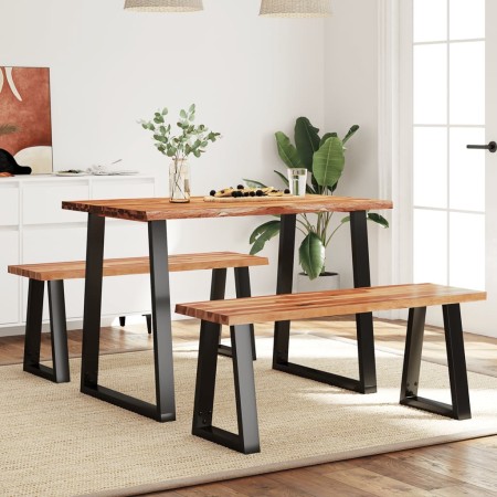 Juego de comedor con borde vivo 3 piezas madera maciza acacia | Foro24.es | Tu tienda online para hogar, jardín y más Foro24.es