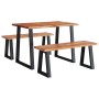 Juego de comedor con borde vivo 3 piezas madera maciza acacia | Foro24.es | Tu tienda online para hogar, jardín y más Foro24.es