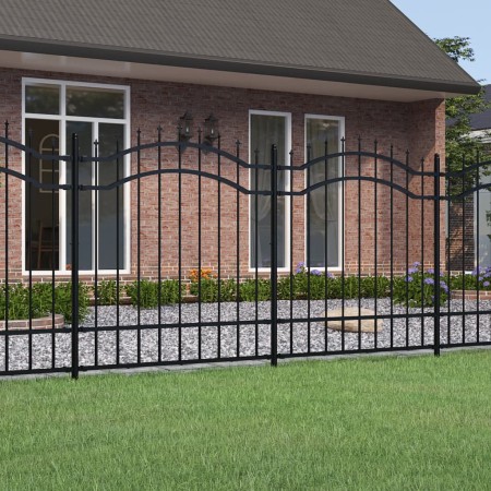 Valla de jardín con punta de lanza acero recubierto negro 165cm | Foro24.es | Tu tienda online para hogar, jardín y más Foro24.es