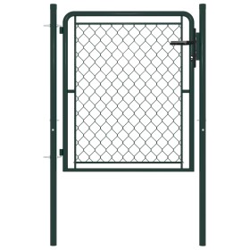 Puerta de valla para jardín acero verde 100x75 cm de , Puertas de jardín - Ref: Foro24-144402, Precio: 138,73 €